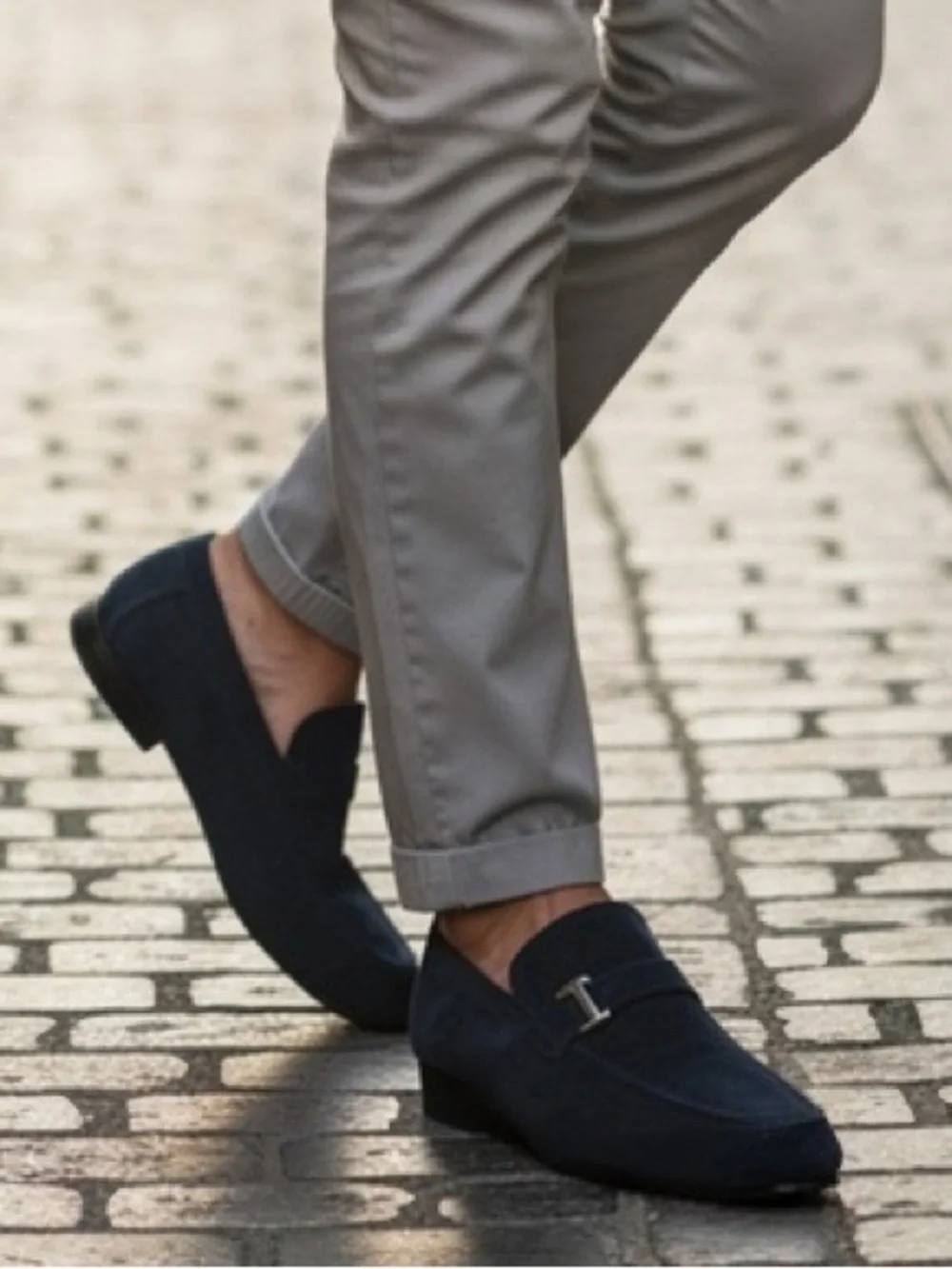 Magnanni Navy Blue Suede Bit Loafers Mens Dress Shoes 8.5 NIB Quiet Luxury $440